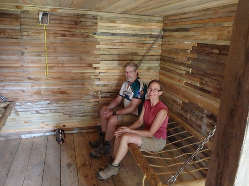 GDMBR: The rope net bunks.